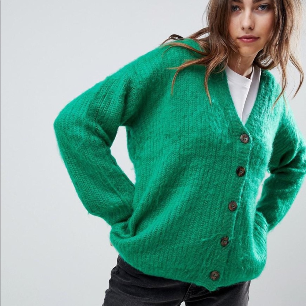Soft and Fuzzy Green Cardigan